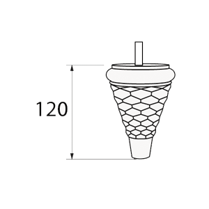 PLASTIC LEG P2T2K WHITE-BRASS